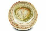 Polished Green Banded Calcite Bowl - Pakistan #301340-1